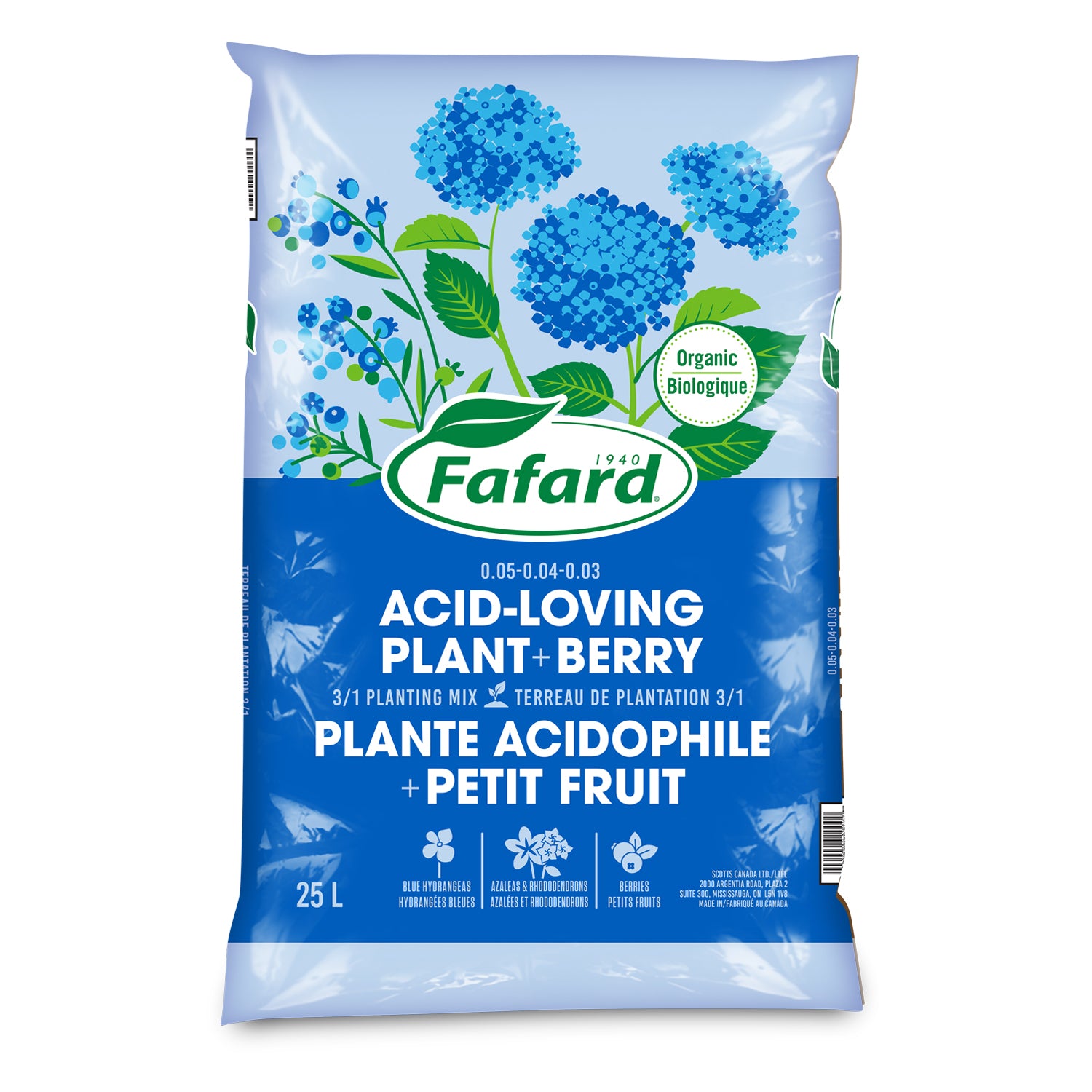 Fafard Acid Loving Plant & Berry Soil 25L Connon Nurseries Inc.