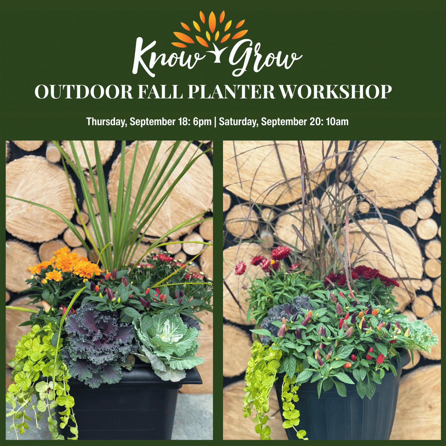Know + Grow Fall Outdoor Planter Workshop