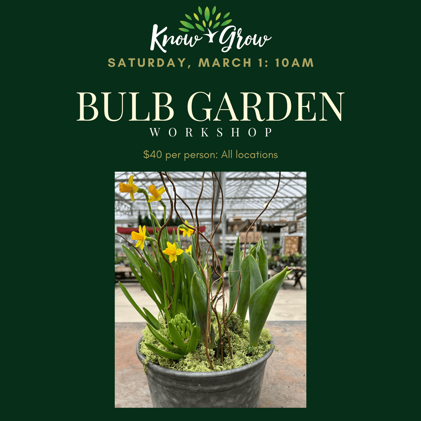 Know + Grow Indoor Bulb Planter Workshop: March 1